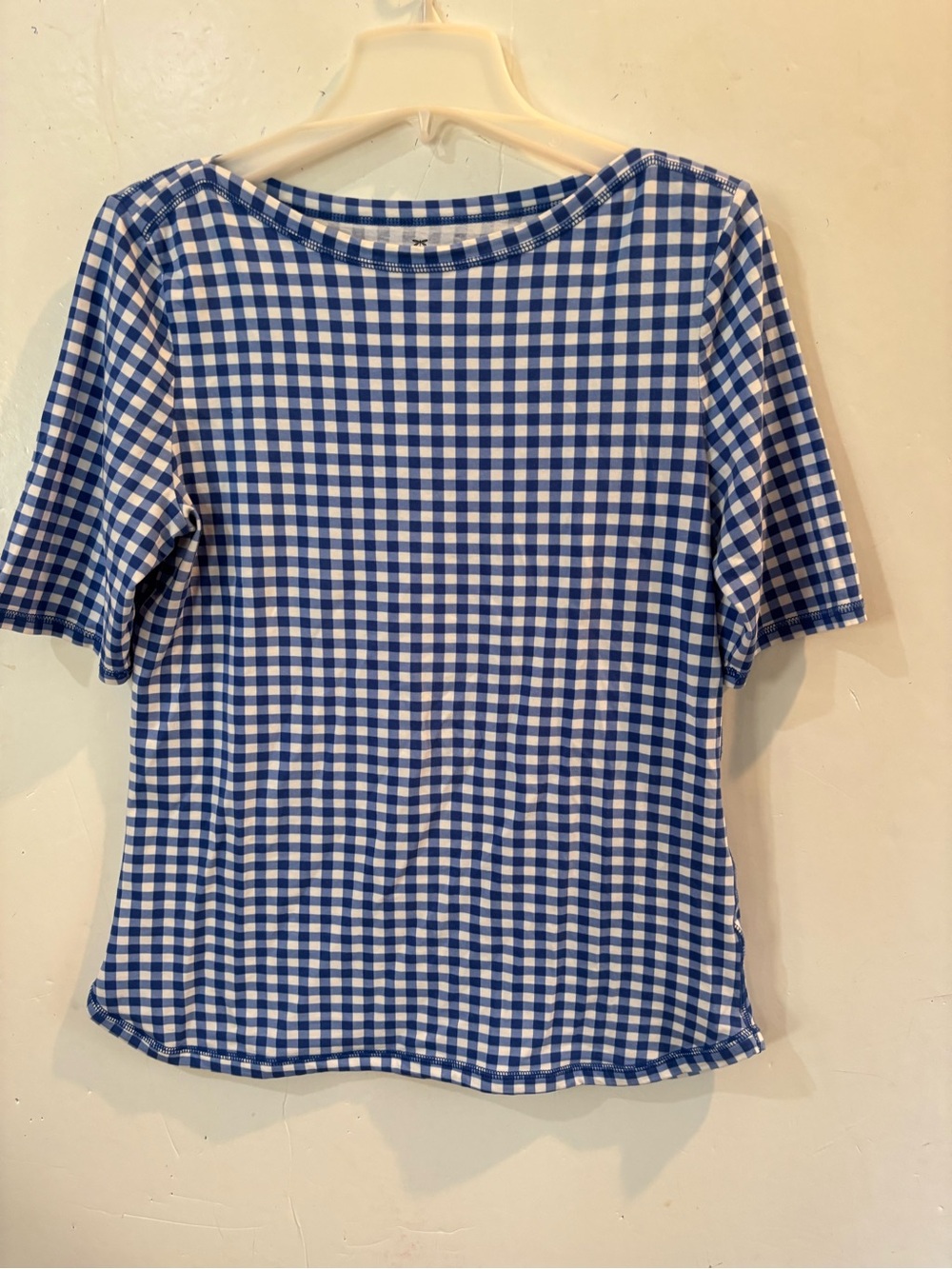 Talbots Blue & White Gingham Short Sleeve Tee